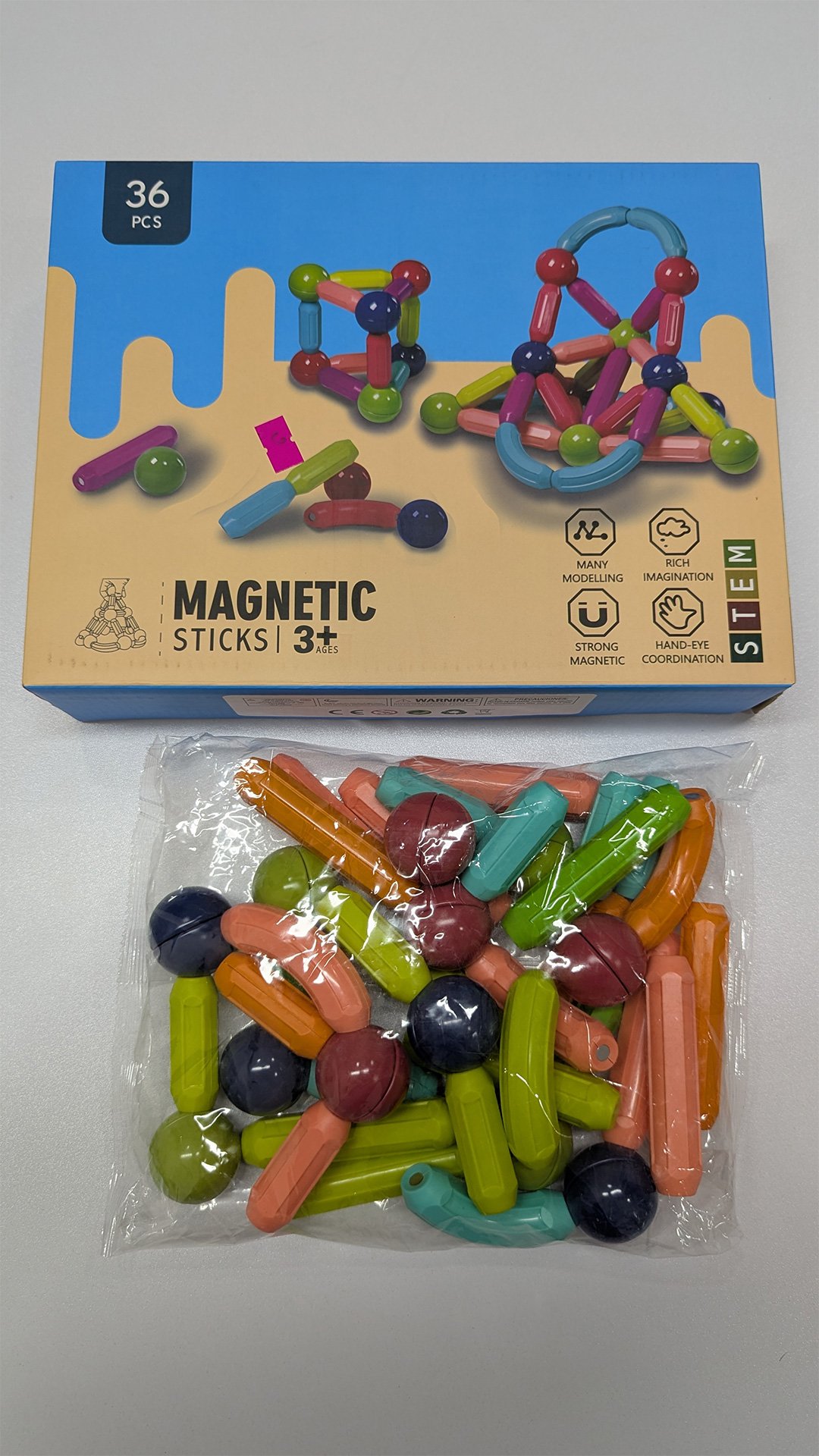 Magnetic Rod & Ball Building Blocks | DIY Educational Toy for Kids (4–10 Years)